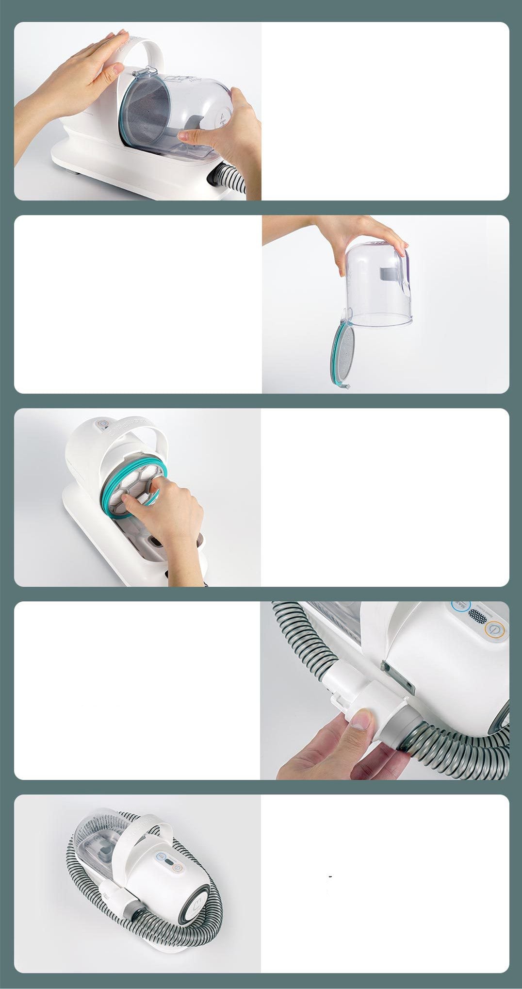 Smart Grooming Tool with Hair Sucker for Pets